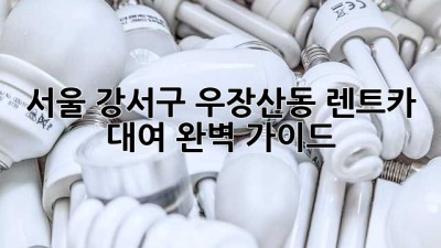 서울 강서구 우장산동 렌트카 대여 완벽 가이드! 🎉
