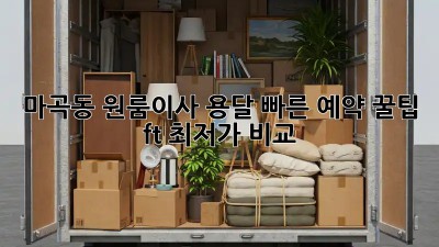 마곡동 원룸이사, 용달 빠른 예약 꿀팁🍯 (ft. 최저가 비교)
